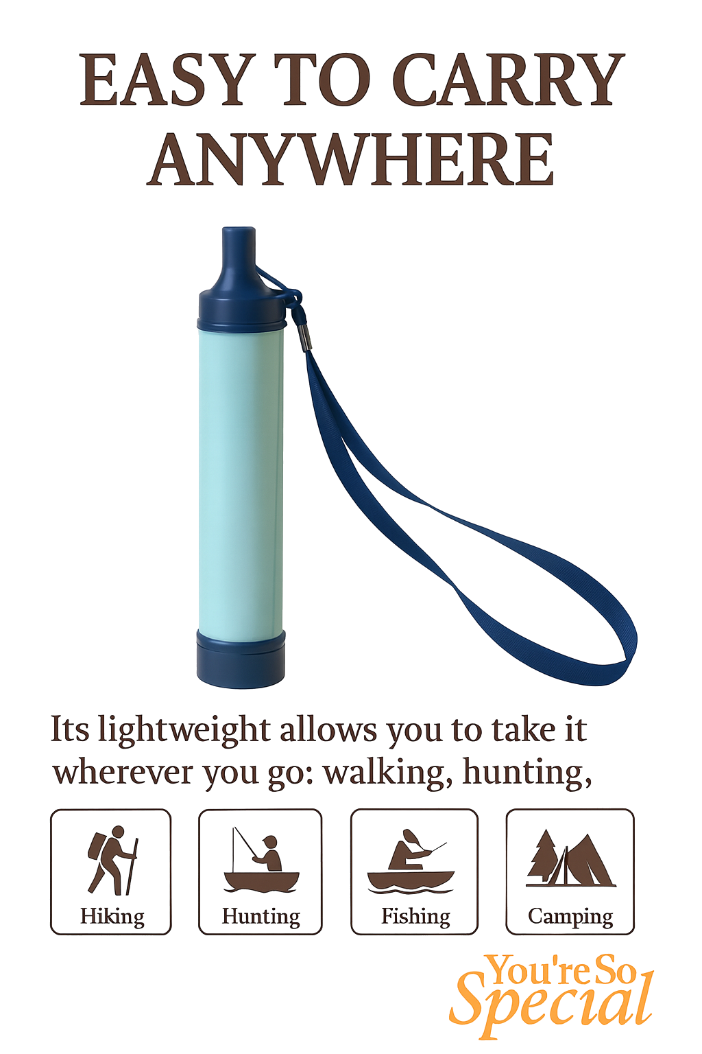 YSSP HydraPure™ Portable Water Filter Straw – 5-Stage Survival Purifier for Hiking, Camping, Travel & Emergency Preparedness