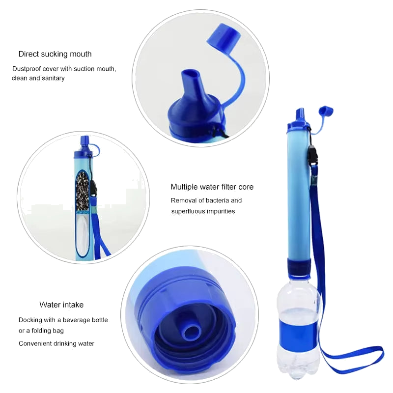 YSSP HydraPure™ Portable Water Filter Straw – 5-Stage Survival Purifier for Hiking, Camping, Travel & Emergency Preparedness