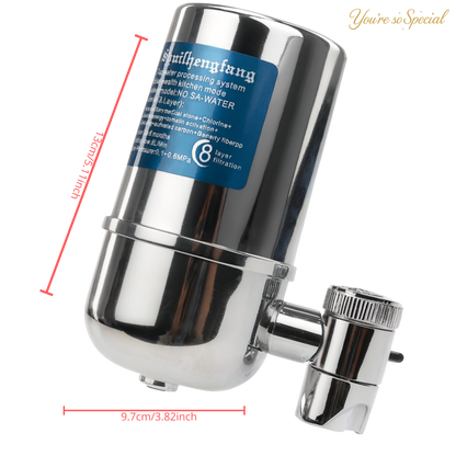 YSSP AquaFlow™ | 8-Stage Stainless Steel Faucet Water Filter | Drink, Wash & Cook with Pure, Fresh Water — No Plastic, No Waste.