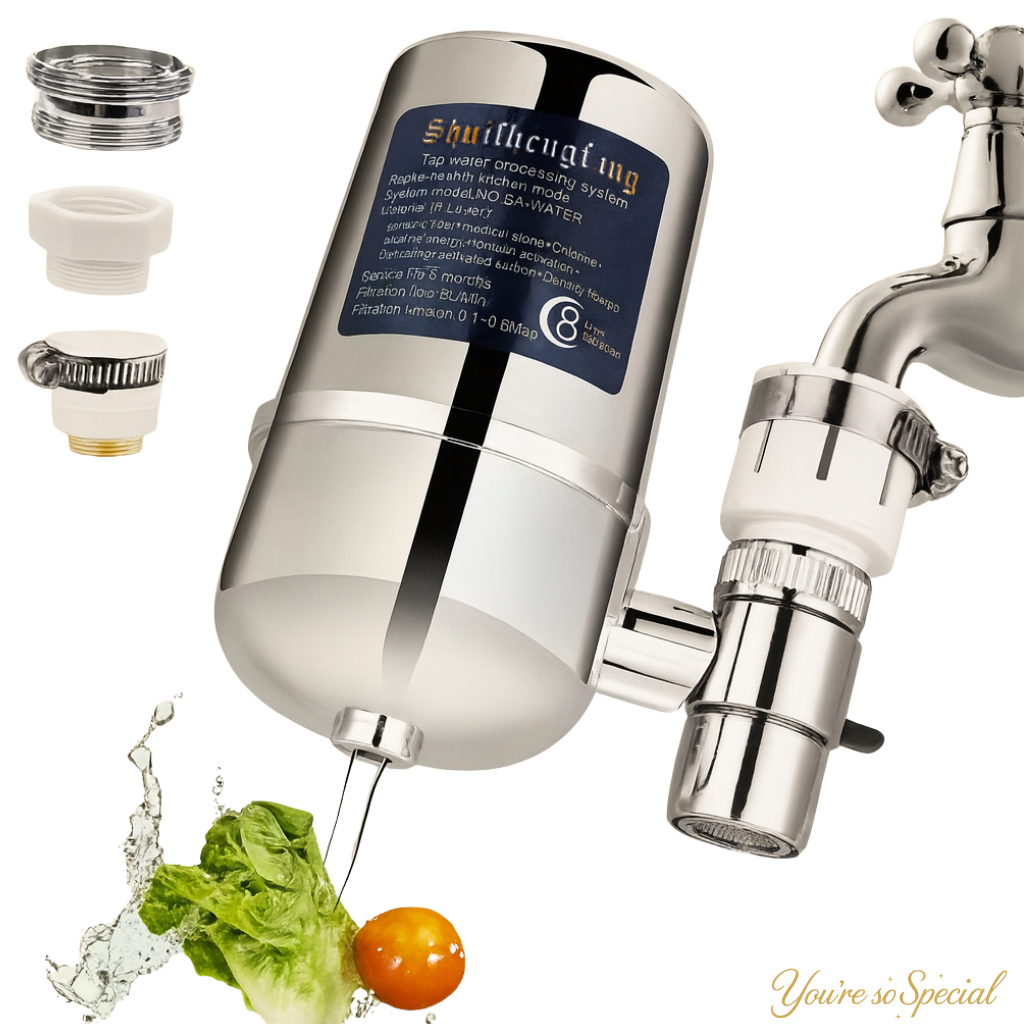 YSSP AquaFlow™ | 8-Stage Stainless Steel Faucet Water Filter | Drink, Wash & Cook with Pure, Fresh Water — No Plastic, No Waste.