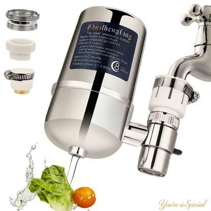 YSSP AquaFlow™ | 8-Stage Stainless Steel Faucet Water Filter | Drink, Wash & Cook with Pure, Fresh Water — No Plastic, No Waste.
