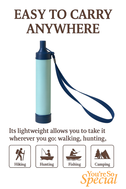 YSSP HydraPure™ Portable Water Filter Straw – 5-Stage Survival Purifier for Hiking, Camping, Travel & Emergency Preparedness