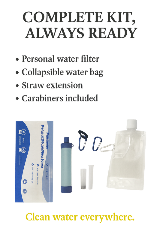 YSSP HydraPure™ Portable Water Filter Straw – 5-Stage Survival Purifier for Hiking, Camping, Travel & Emergency Preparedness